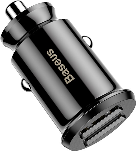 Baseus Grain автомобильное зарядное устройство (два USB 5V 3.1A ) черное — фото