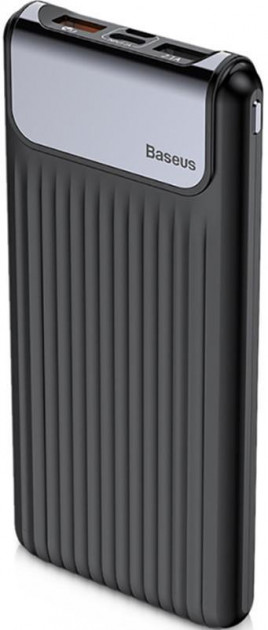 Baseus Thin портативное зарядное устройство  10000mAh (QC3.0 M цифровой дисплей) черное — фото