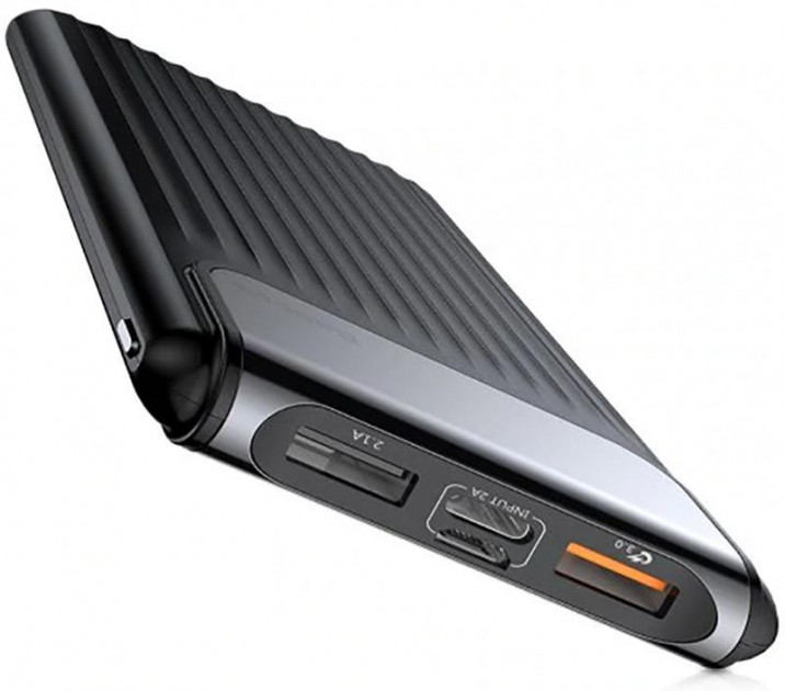 Baseus Thin портативное зарядное устройство  10000mAh (QC3.0 M цифровой дисплей) черное — фото