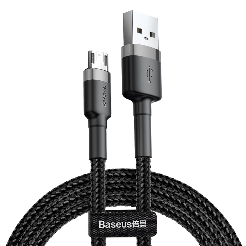Baseus cafule Кабель USB для Micro 2.4A 1M Серый+Черный — фото