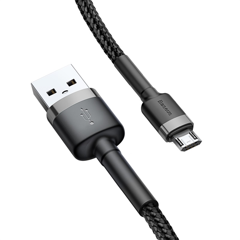 Baseus cafule Кабель для Микро USB 2.4A 0,5 м серый+черный — фото