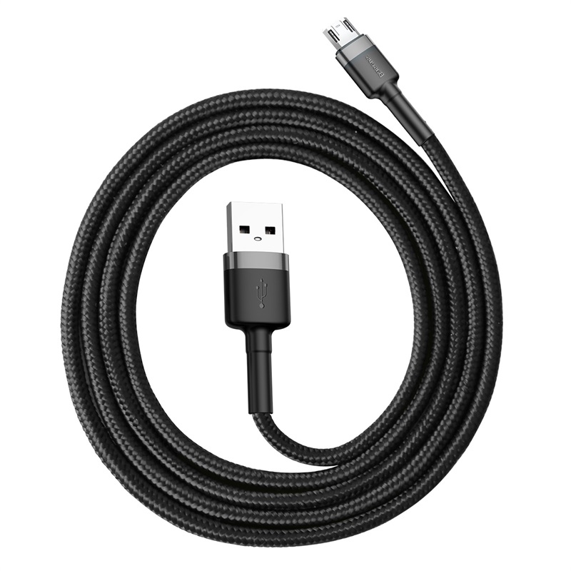 Baseus cafule Кабель USB для Micro 2.4A 1M Серый+Черный — фото