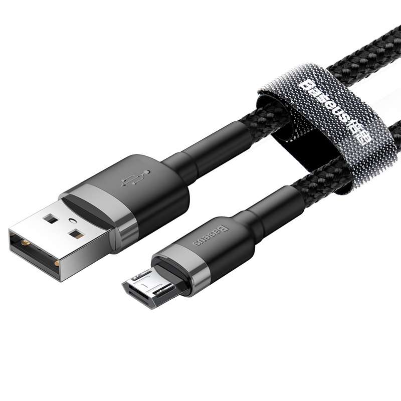 Baseus cafule Кабель для Микро USB 2.4A 0,5 м серый+черный — фото