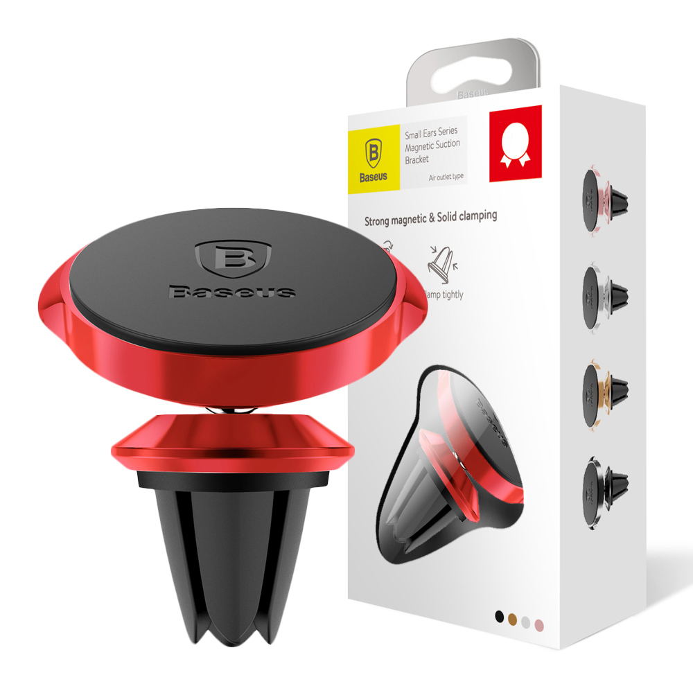 Baseus Small Ears магнитный держатель для телефона (крепление на воздуховод) цвет красный — фото