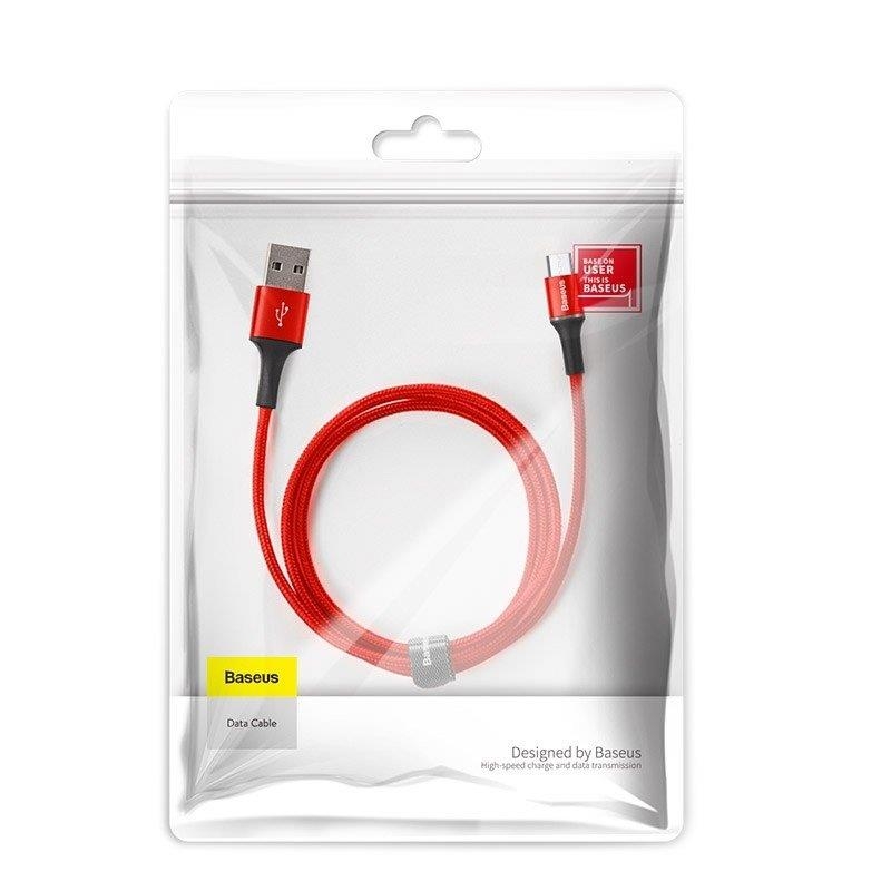 Baseus halo data cable USB For Micro 2A 3m красный — фото