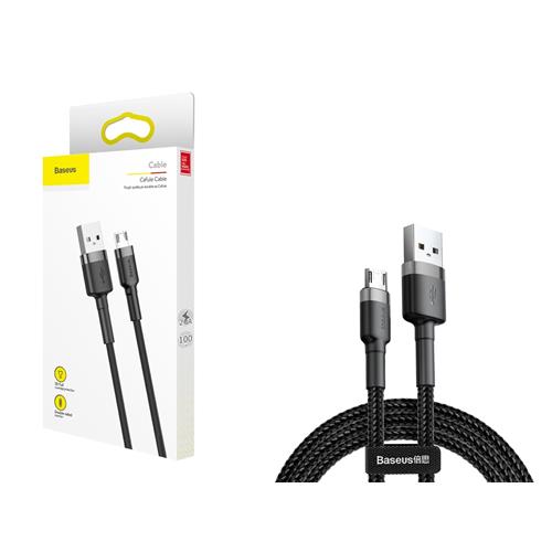 Baseus cafule Cable USB For Micro 2A 3m серый+черный — фото
