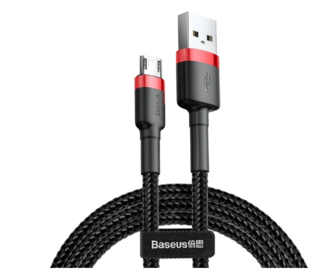 Baseus cafule Кабель USB для Micro 2.4A 1M Красный+Черный — фото