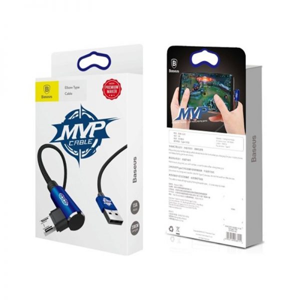 Baseus MVP Elbow Type Cable USB For Micro 2A 1M синий — фото