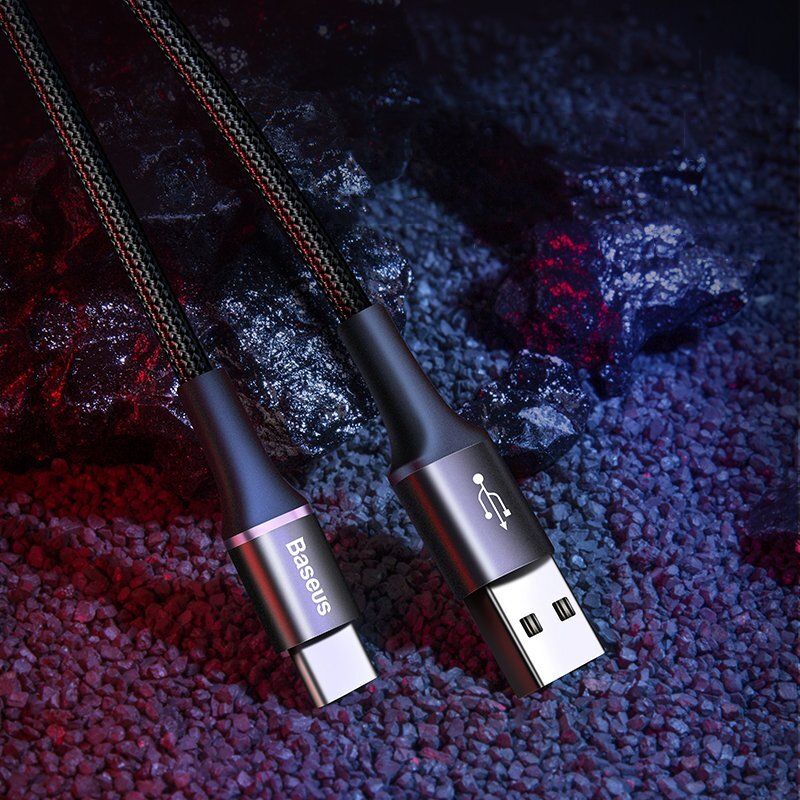 Baseus halo data cable USB For Type-C 3A 0.25m черный — фото