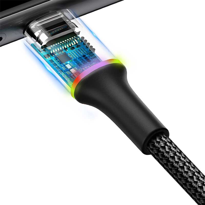 Baseus halo data cable USB For Type-C 3A 0.5M черный — фото