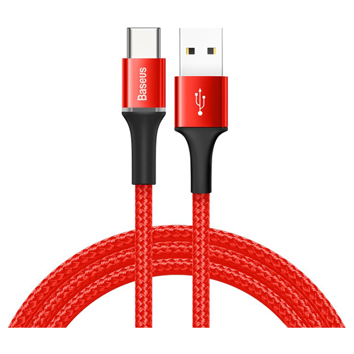 Baseus halo data cable USB For Type-C 3A 0.5M красный — фото