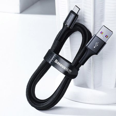 Baseus halo data HW flash charge cable USB For Type-C 40W 2m черный — фото