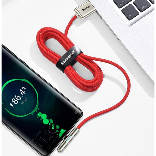 Baseus Iridescent Lamp HW flash charge Mobile Game USB For Type-C 40W 1m красный — фото