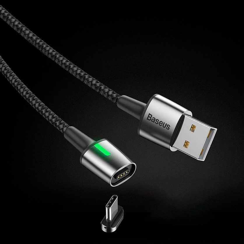Baseus Zinc Magnetic Cable USB For Type-C 3A 1m черный CATXC-A01 — фото