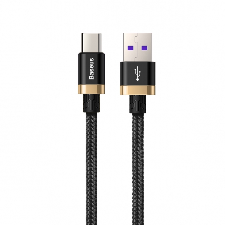 Baseus Purple Gold Red HW flash charge cable USB For Type-C 40W 1m Черно-золотой CATZH-AV1 — фото