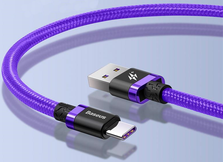 Baseus Purple Gold Red HW flash charge cable USB For Type-C 40W 2m Фиолетовый CATZH-B05 — фото