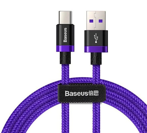 Baseus Purple Gold Red HW flash charge cable USB For Type-C 40W 2m Фиолетовый CATZH-B05 — фото