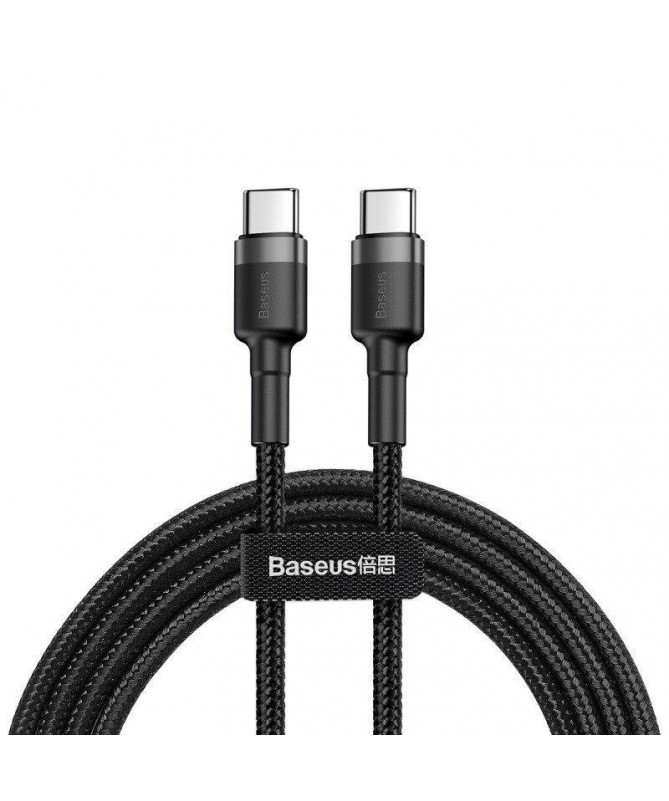 Baseus Cafule PD2.0 60W flash charging USB For Type-C cable (20V 3A)1m Серый+Черный CATKLF-GG1 — фото