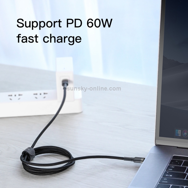 Baseus Cafule PD2.0 60W flash charging USB For Type-C cable (20V 3A) 2m Серый+Черный CATKLF-HG1 — фото