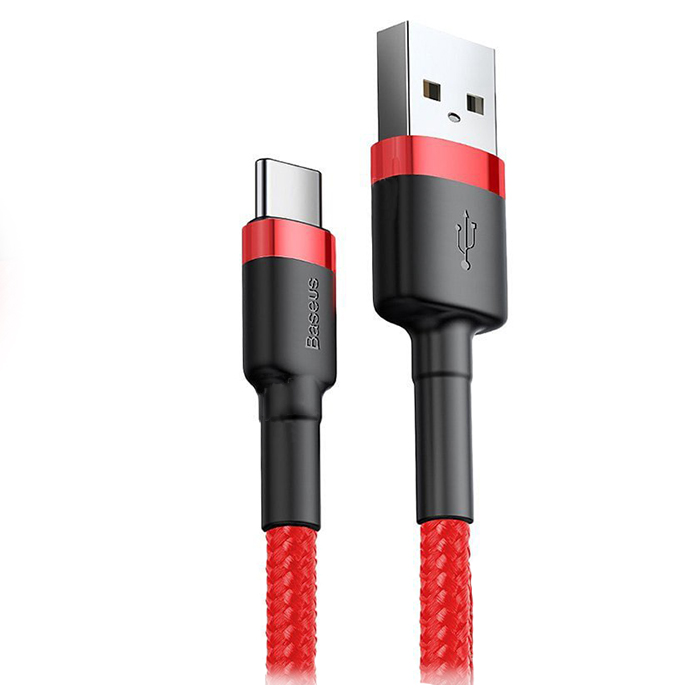 Baseus cafule Cable USB For Type-C 3A 1M Красный+красный CATKLF-B09 — фото