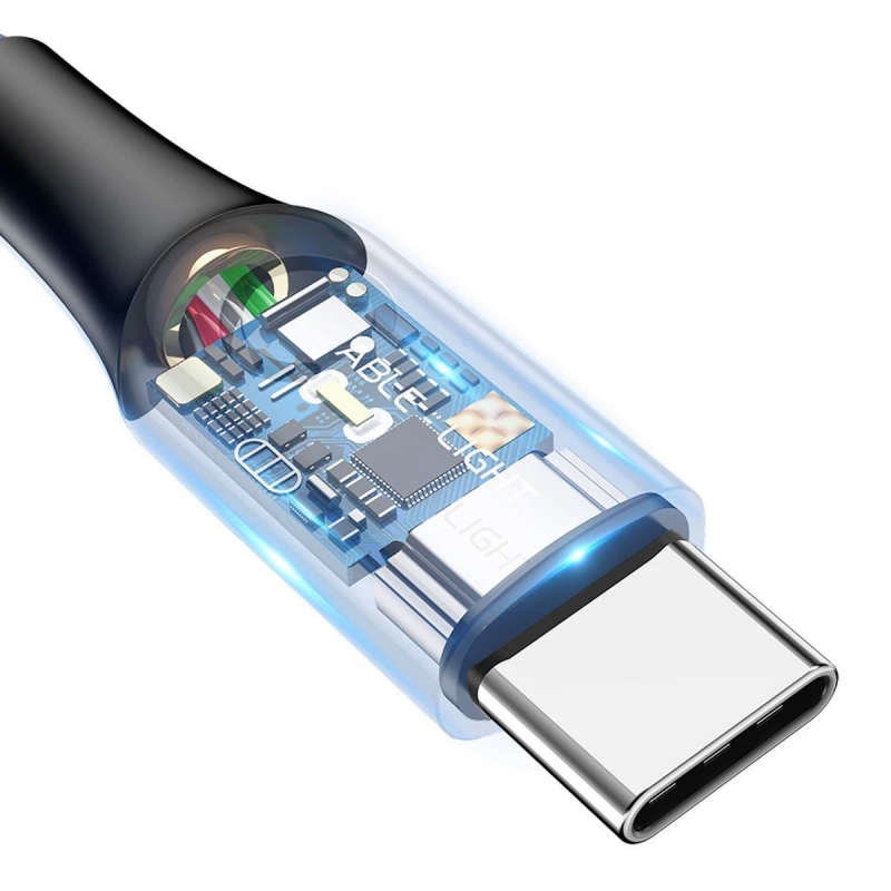 Baseus C-shaped Light Intelligent power-off Cable USB For Type-C 3A 1M Фиолетовый CATCD-05 — фото