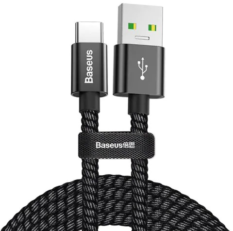 Baseus double fast charging USB cable USB For Type-C 5A 1M Черный CATKC-A01 — фото