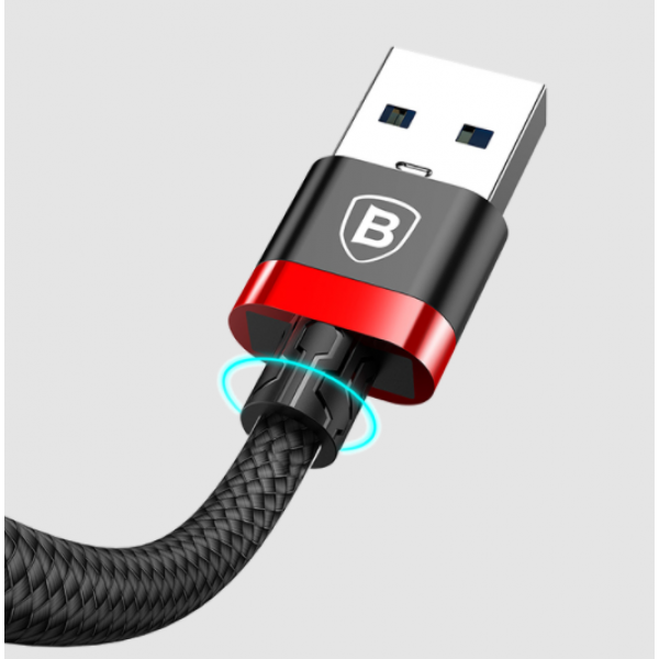 Baseus Golden Belt Series USB3.0 Cable For Type-C 3A 1,5M Черный+Красный CATGB-A19 — фото