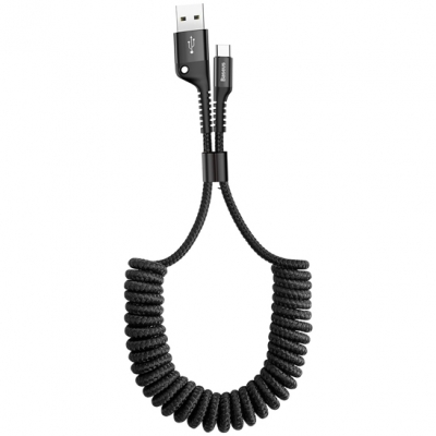 Baseus Fish-eye Spring Data Cable USB For Type-C 2A 1M Черный CATSR-01 — фото