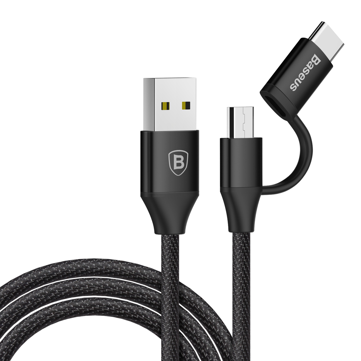 Baseus Yiven 2-1 Cable to micro/Type-c 1 m Черный CAMTYW-01 — фото