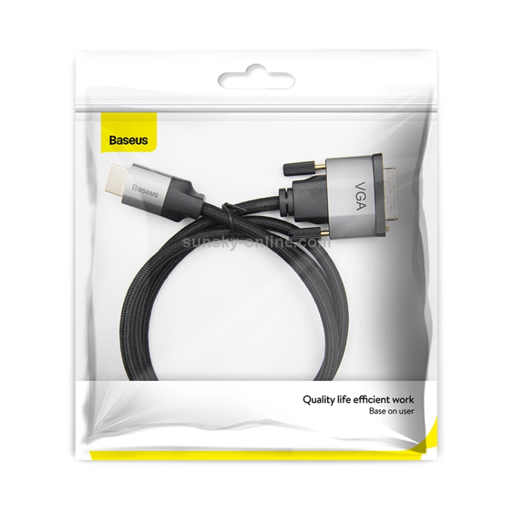Baseus Enjoyment Series HD Male To VGA Male Adapter Cable 1m Темно серый CAKSX-J0G — фото