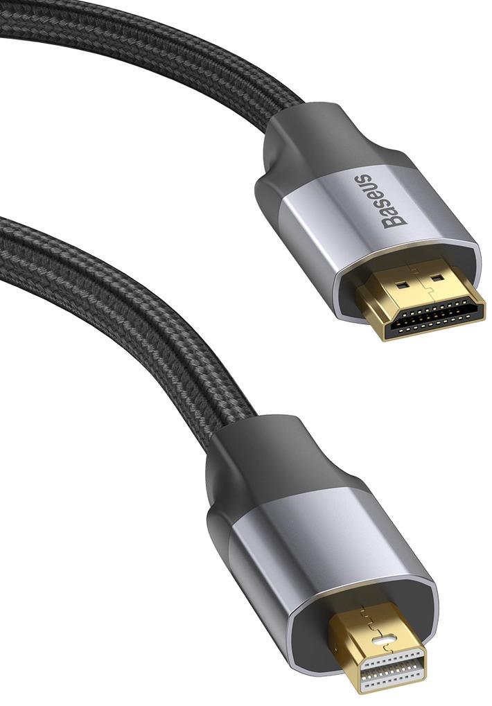 Baseus Enjoyment Series MiniDP Male To 4KHD Male Adapter Cable 1m Темно серый CAKSX-L0G — фото