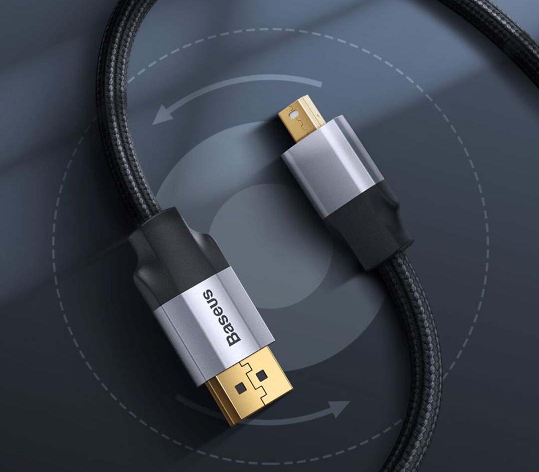 Baseus Enjoyment Series MiniDP Male To 4KHD Male Adapter Cable 2m Темно серый CAKSX-M0G — фото