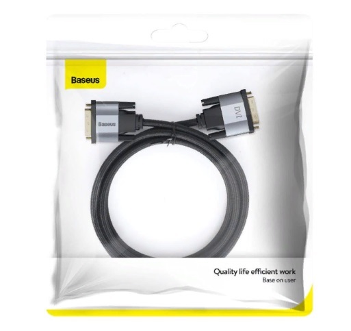 Baseus Enjoyment Series DVI Male To DVI Male bidirectional Adapter Cable 1m Темно серый CAKSX-R0G — фото