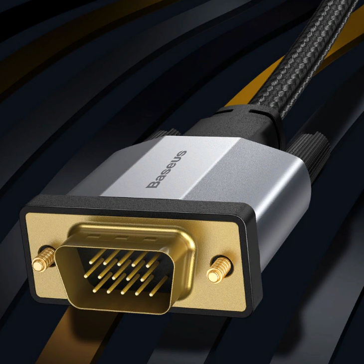 Baseus Enjoyment Series VGA Male to VGA Male Bidirectional Adapter Cable 1 метр Темно серый CAKSX-T0G — фото