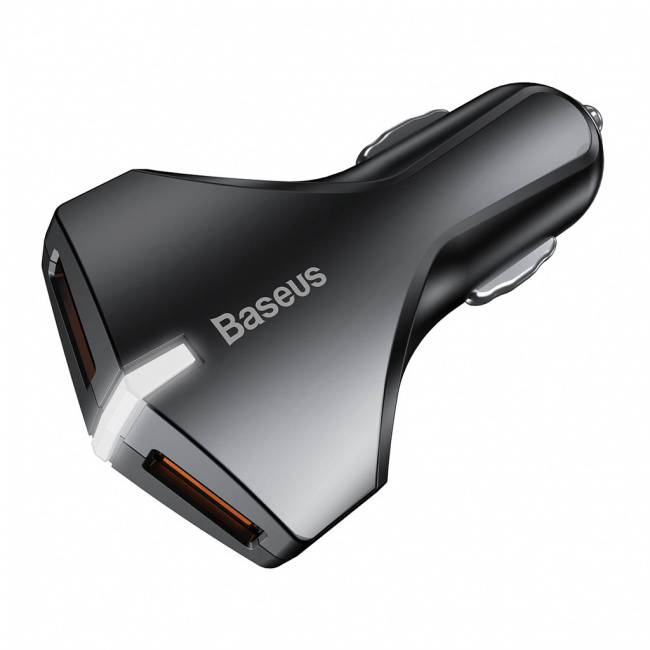 Baseus Small Rocket QC3.0 Dual-USB Car Charger Черная CCALL-RK01 — фото