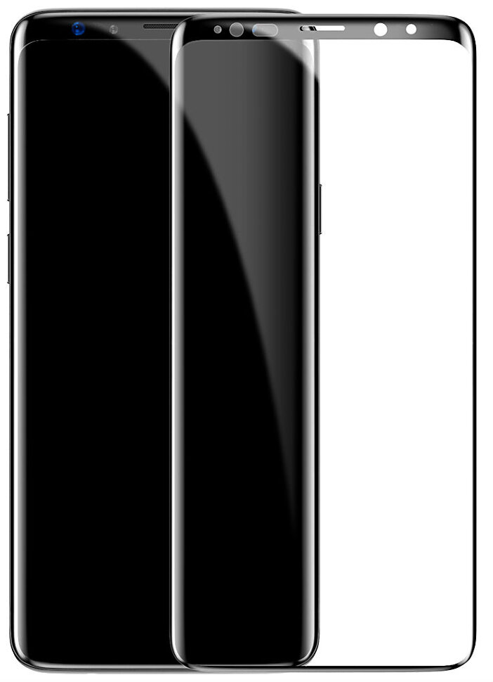 Baseus 0.3mm All-screen Arc-surface защитное стекло для S9 Plus Черный — фото