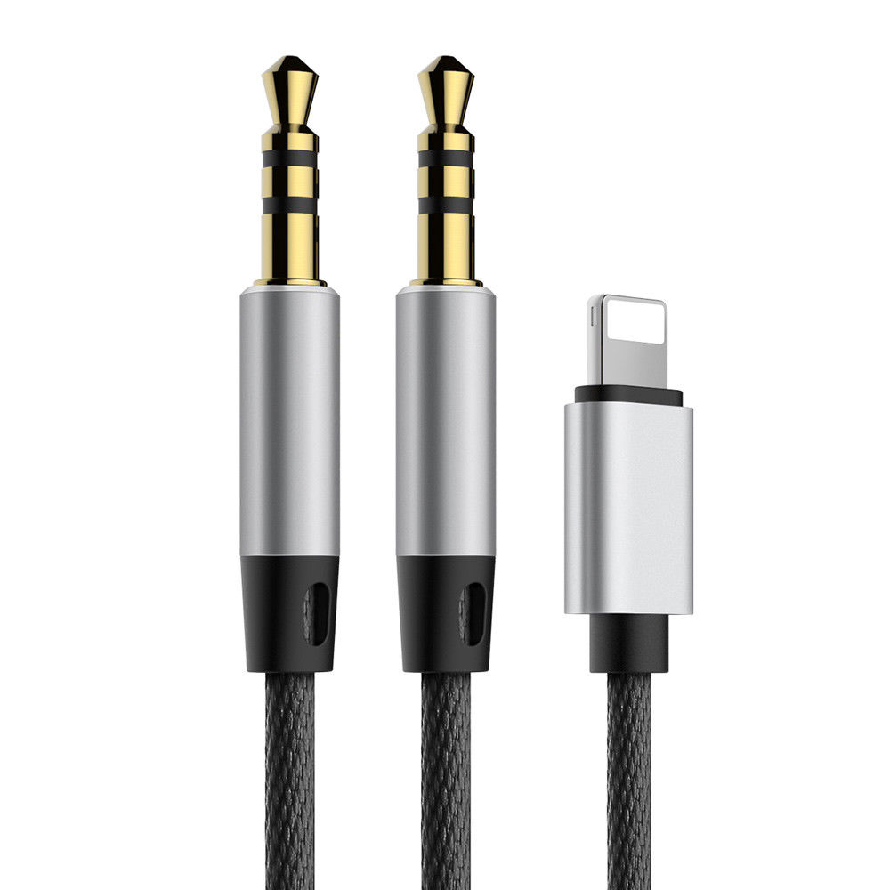 Baseus L33 Apple+3.5mm to 3.5mm AUX аудио кабель Черный — фото