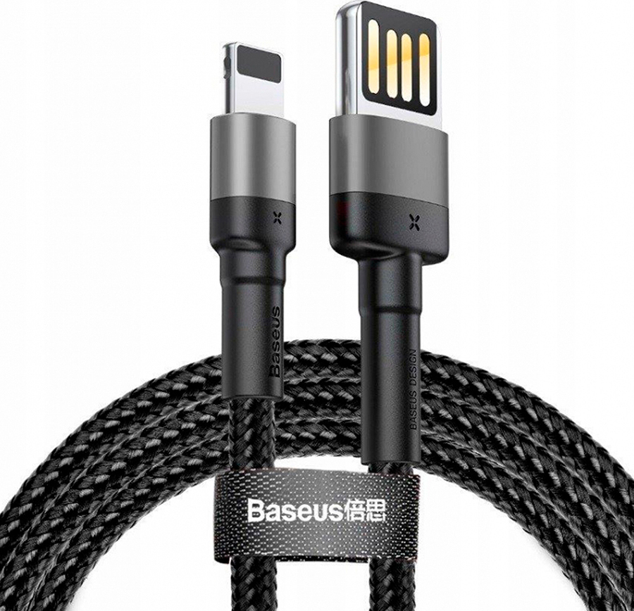 Кабель Baseus Cafule (специальный выпуск) USB для iP 1.5A 2 м Серый + черный — фото