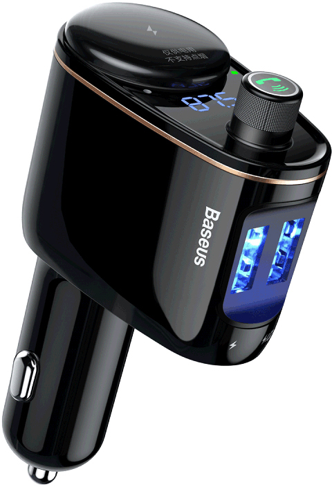 Baseus Locomotive Bluetooth MP3 Автомобильное зарядное устройство черный — фото