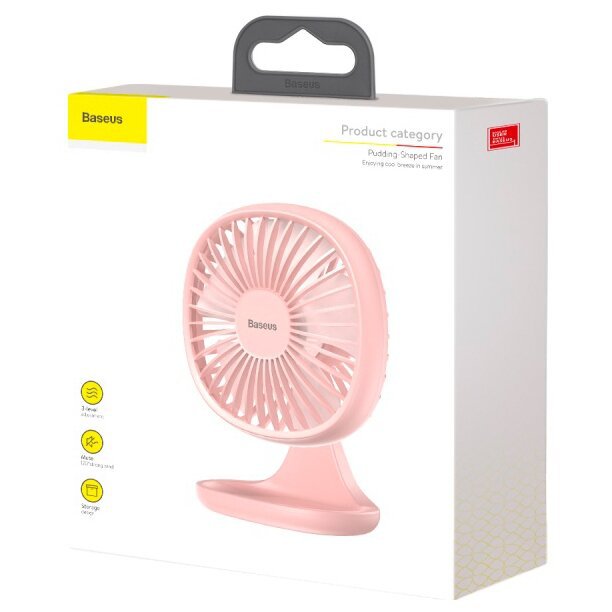 Baseus Pudding-Shaped Fan настольный вентилятор, розовый — фото