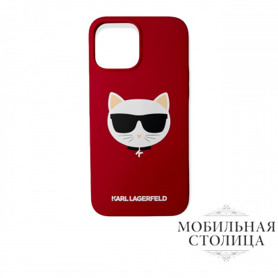 Karl Lagerfeld / Lagerfeld для iPhone 13 Pro чехол Liquid silicone Choupette Hard Black — фото