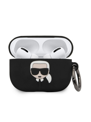 Karl Lagerfeld / Чехол для Airpods Pro Silicone case with ring Karl Black — фото
