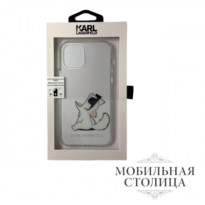 Karl Lagerfeld / Чехол для iPhone 12/12 Pro (6.1) PC/TPU Choupette Fun Hard Transparent — фото