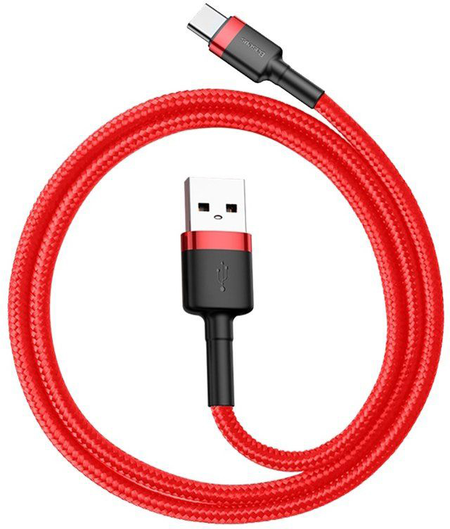 Baseus cafule Cable USB For Type-C 3A 1M Красный+красный CATKLF-B09