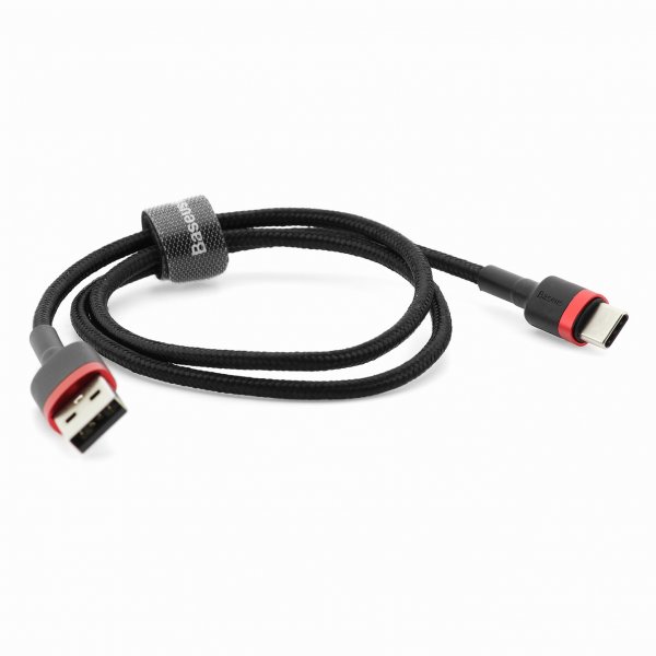 Baseus cafule Cable USB For Type-C 3A 1M Красный+Черный CATKLF-B91