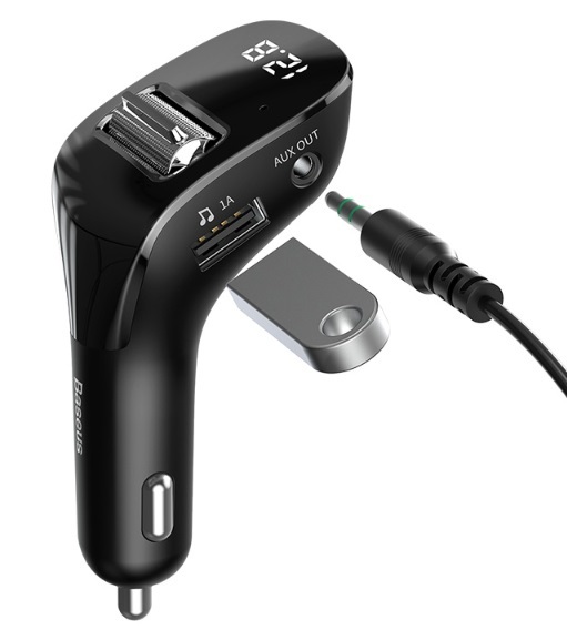 Baseus Streamer F40 AUX wireless MP3 car charger Черное