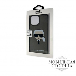 Karl Lagerfeld / Чехол для iPhone 13 Pro TPU Glitters Karl's head Hard