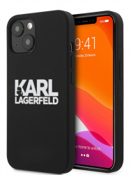 Karl Lagerfeld / Чехол для iPhone 13 Liquid silicone Stack logo Hard Black
