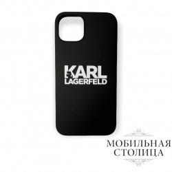 Karl Lagerfeld / Чехол для iPhone 13 Liquid silicone Stack logo Hard Black
