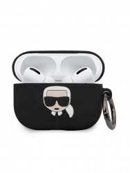Karl Lagerfeld / Чехол для Airpods Pro Silicone case with ring Karl Black